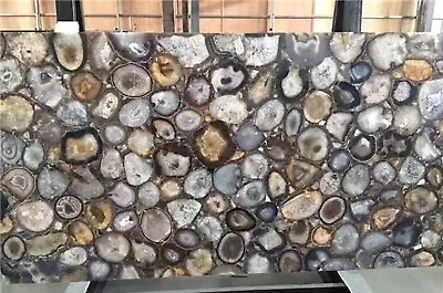 Agate Dining Table Top Geode Mosaic Stone Handmade Coffee Center Table Slab Dec • $549