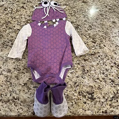 Monsters Inc Boo Purple Monster Childs Halloween Costume Disney Baby 9-12 Months • $21.50
