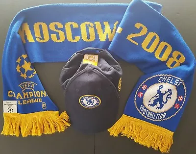 Chelsea Football Club - Champions League Final 2008 Scarf & Cap - Official • £19.90