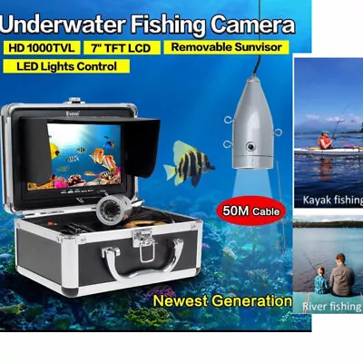 7  Inch Eyoyo 50M/165ft HD 1000TVL Fish Finder Underwater Fishing Camera 12 LED • $157.90