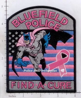 $3.99 • Buy Virginia - South Bluefield VA Police Dept Patch Batman Pink Ribbon Breast Cancer