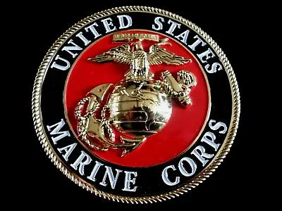 U.s Marine Corps Ega Usmc Metal Medallion Enamel Shadow Box Emblem Plaque • $16.95