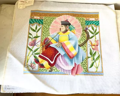 MELISSA SHIRLEY Quianlong Monkey -HANDPAINTED NEEDLEPOINT CANVAS Vintage • $320