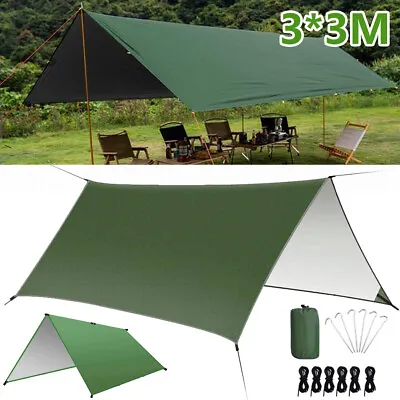 3M Camping Tent Tarp Hammock Rain Fly Cover Waterproof Camping Shelter Outdoor • £19.99