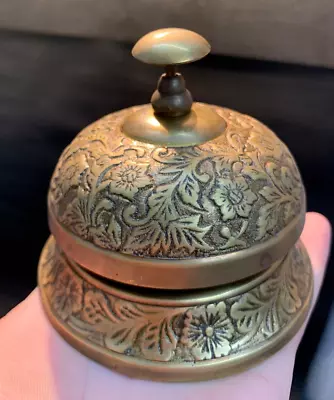 Table Desk Bell Antique Vintage Brass Hotel Service Ornate Reception Counter New • $33.53