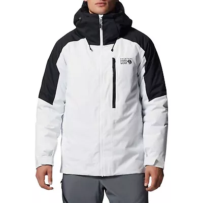 Mountain Hardwear Parabolic Snow Jacket White/Black Hooded Jacket Men's XXL • $99.99