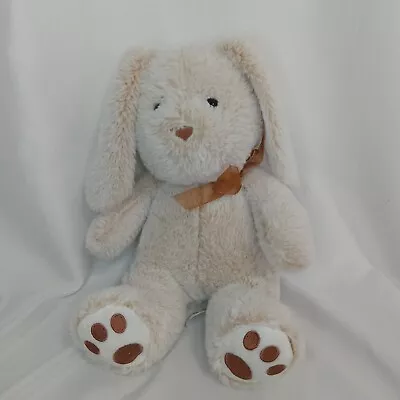 Walmart Plush Bunny Cream Brown Long Lop Eared Rabbit Stuffed Animal Bow Lovey • $13