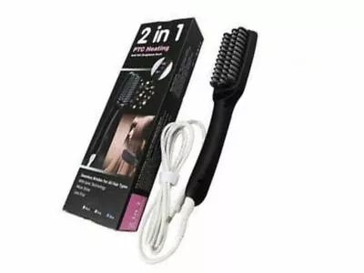 Hair Straightener 2 In 1 Heating Electric Brush Comb Iron For Straight Hair • £12.74