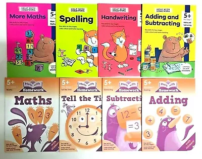 Year 1 Home Learning 8 Workbooks Bundle Maths Spelling Handwriting Time Age 5-6 • £22.99