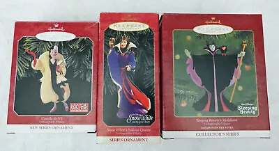 Hallmark Disney's Unforgettable Villains Complete Series Christmas Ornaments (3) • $40