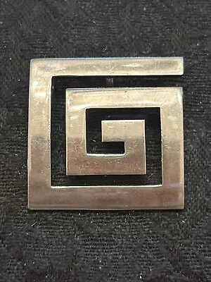 Vintage Mexico Sterling Silver Modernist Abstract Square Pendant: Signed ATI • $20