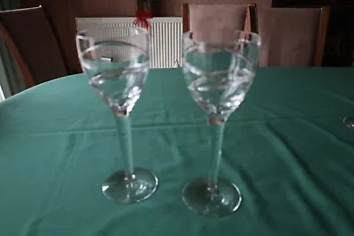 2 Superb Waterford Crystal  Aura  Wine Glasses By Jasper Conran 10  Tall Signed • £120