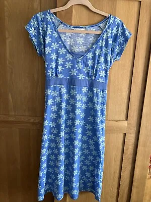 £3.99 • Buy Ladies Pretty Blue Floral Pachamama Dress Size 2 Size 12 VGC
