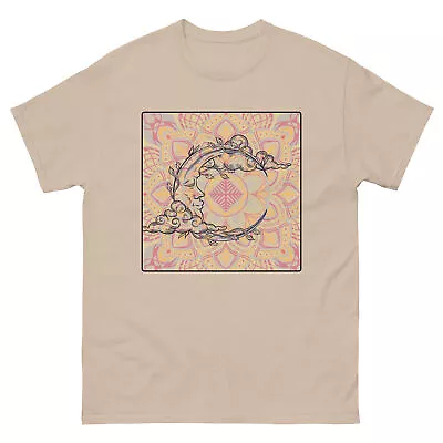 Crescent Moon With Face Retro Design Classic Tee Vintage Meditation  • $18.19