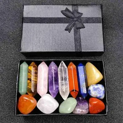 £4.86 • Buy 14Pc/set Reiki Healing Crystals Kit With Gift Box Natural Crystal Quartz Xmas.