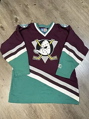 Vintage Starter NHL Anaheim Mighty Ducks Jersey Size Youth L/XL RARE • $39.99