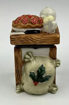 Oven Hinged Trinket Box Cherry Pie Tea Pot Mistletoes Pillow Christmas • $17.99