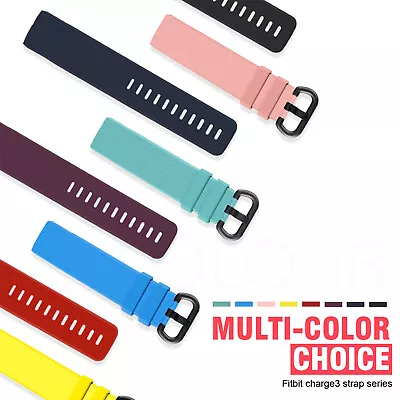 For Fitbit Charge 3 Replacement Silicone Wrist Strap Smart Watch Band Size L/S • $8.69