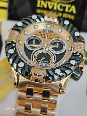 Invicta - GEAR HEAD II - Gold / Green Reserve - Swiss 8040.N - 53mm - Mens Watch • $259.90