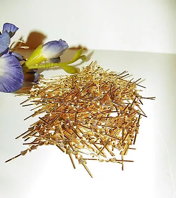 100 (33mm) BRASS CHANDELIER LAMP PARTS-CRYSTAL PRISM BEAD BOWTIE CONNECTOR PINS • $7.15