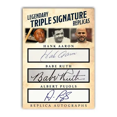 Albert Pujols Hank Aaron Babe Ruth Triple Replica Autograph Card 755 714 700 • $6.99