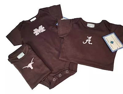 NCAA Team Baby Bodysuits Girl One-Piece Crawler Shirts Infant Tee Pink Chocolate • $11.99