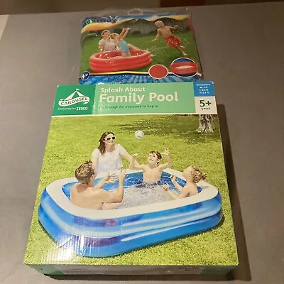 Carousel Splash About Family Swimming Pool Paddling Pool 6.5ft & Free 1M Pool • £21.99