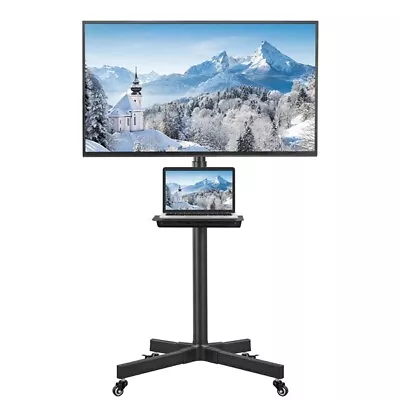 £66 • Buy Mobile TV Stand, Rolling TV Trolley Cart TV Stand On Wheels For 23In-55In Screen