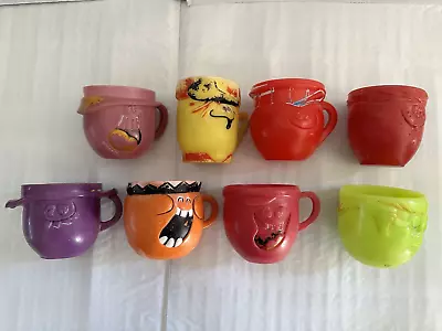 8 Vintage Kool Aid Pillsbury Funny Face Plastic Cup Mugs 1969-1970 • $15