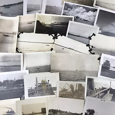 Vintage Mixed Photo Lot Of 75 Ships Sailboats Boats Motor Cargo Ferry Military • $26.79