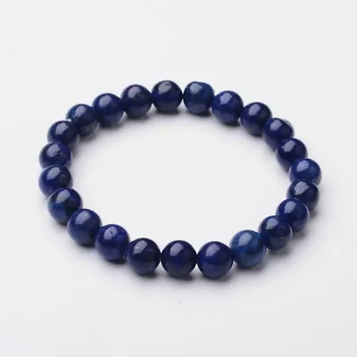 Natural Lapis Lazuli 8mm Bead Stretch Bracelet Chakra Healing UK • £5.49