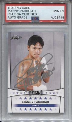 $300 • Buy Manny Pacquiao 2020 Leaf Stars '20 Autograph Silver Ink PSA DNA Auto Grade 9