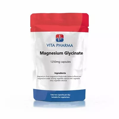 Magnesium Glycinate 1250mg Capsules VITAPHARMA • £8.99
