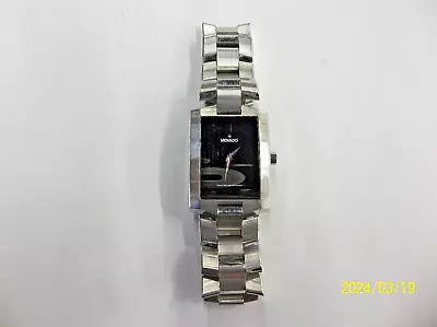Movado Eliro Mens Watch Stainless Steel Black Face Sapphire Crystal 84.C1.455.A • $189