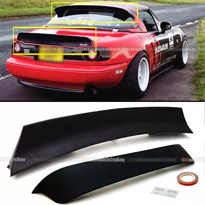 Fits MX-5 MK1 90-97 Mazda Miata Rocket Style Highkick Trunk & Roof Wing Spoiler • $89.99