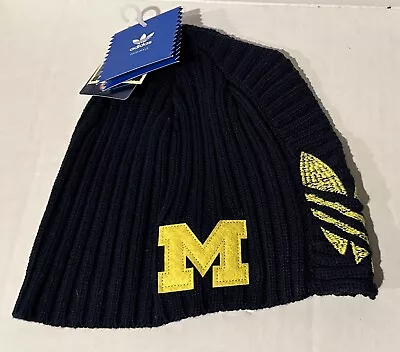 NWT NEW Adidas University Of Michigan Wolverines Beanie Winter Toboggan Hat • $19.99