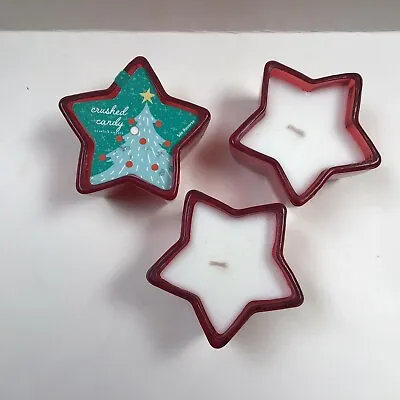 Star Shaped Crushed Candy Scented Candles In Red Glass Container X3 Landon Tyler • £9