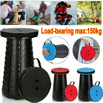 Portable Chair Telescopic Folding Stool Collapsible Seat Outdoor Camping Fishing • $19.97