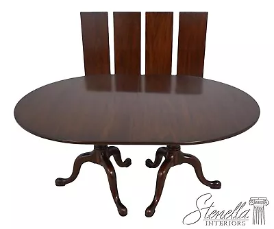 L60137EC: HENKEL HARRIS Mahogany Dining Room Table W. 4 Leaves • $2595