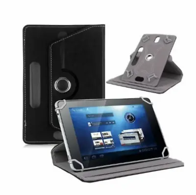 Black 360 Folio Leather Case Cover For Universal Android Tablet PC 7  8  9  10  • $6.49