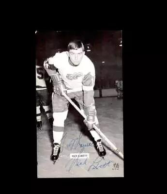 Nick Libett Signed JD McCarthy Vintage Postcard 1950`s 60`s Detroit Red Wings Au • $15