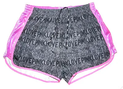 VICTORIA'S SECRET LOVE PINK Campus Shorts Running Shorts MEDIUM Liner Black • $19.86