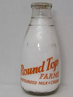 SRPQ Milk Bottle Round Top Farms Dairy Damariscotta ME LINCOLN COUNTY Milk Cream • $29.99