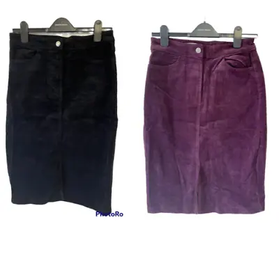 New Dorothy Perkins Cord A Line Midi Skirts In Black Or Plum Purple • £14.99
