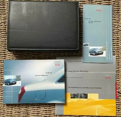 $18.43 • Buy Audi A4 Owners Handbook Manual & Wallet Pack 01-04 Ex. Condition