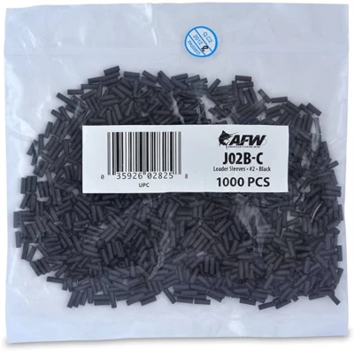 $14.66 • Buy American Fishing Wire Single Barrel Crimp Sleeves, Black Color, Size 2, 0.047...