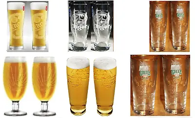 £8.49 • Buy Set Of 2 Traditional Everyday Beer Glasses Half & Pint Tall 