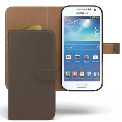 Case For Samsung Galaxy S4 Mini Case Wallet Protector Cover Cover Brown • $18.05