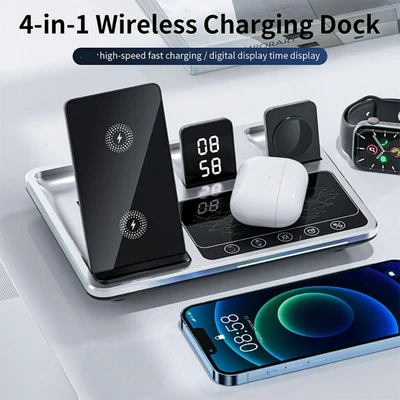 $20.99 • Buy Wireless Charger Dock Charging Station 4 In 1 For Apple Watch IPhone Airpods