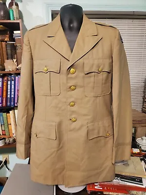 Vintage Khaki US Army Officer Uniform Jacket Deleware National Guard • $50